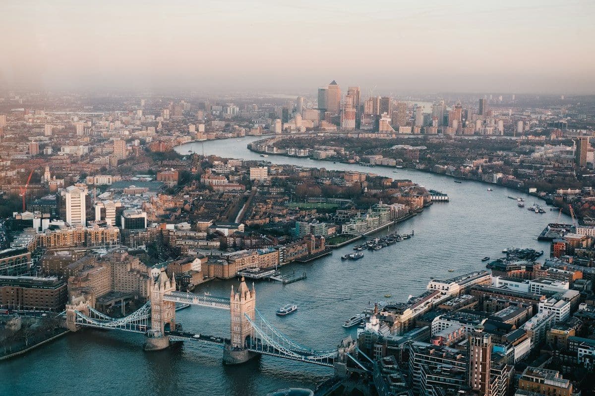 London Tower Bridge and River Thames Skyline in the United Kingdom