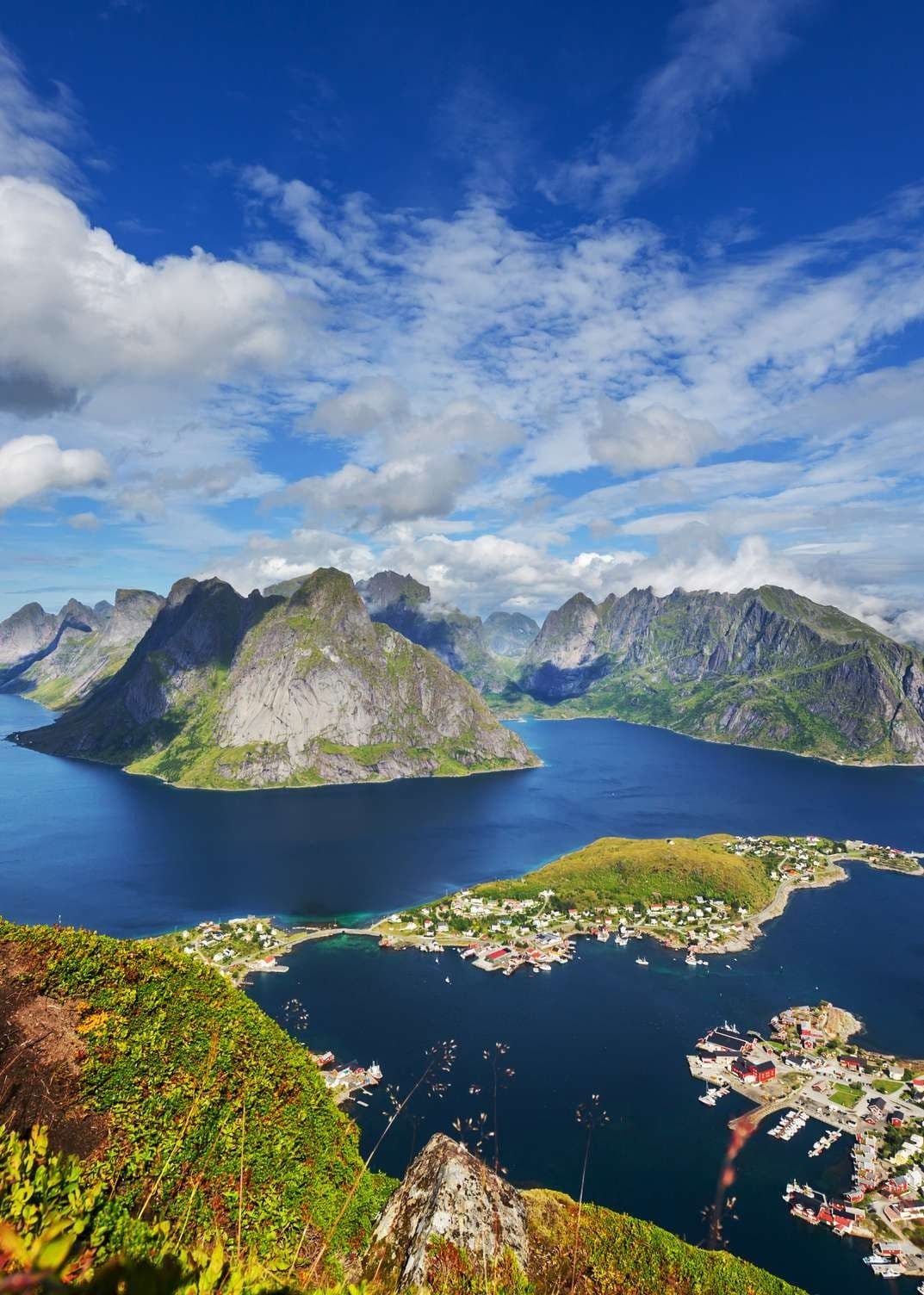 Lofoten Islands Reinebringen Fjord Panorama - Norway Arctic Tour